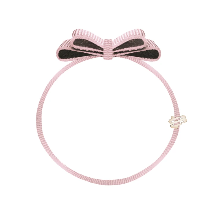 Dusty rose elastyczna bransoletka dla dziecka lub mamy z przekładką bunny